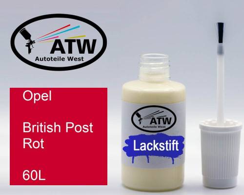 Opel, British Post Rot, 60L: 20ml Lackstift, von ATW Autoteile West.
